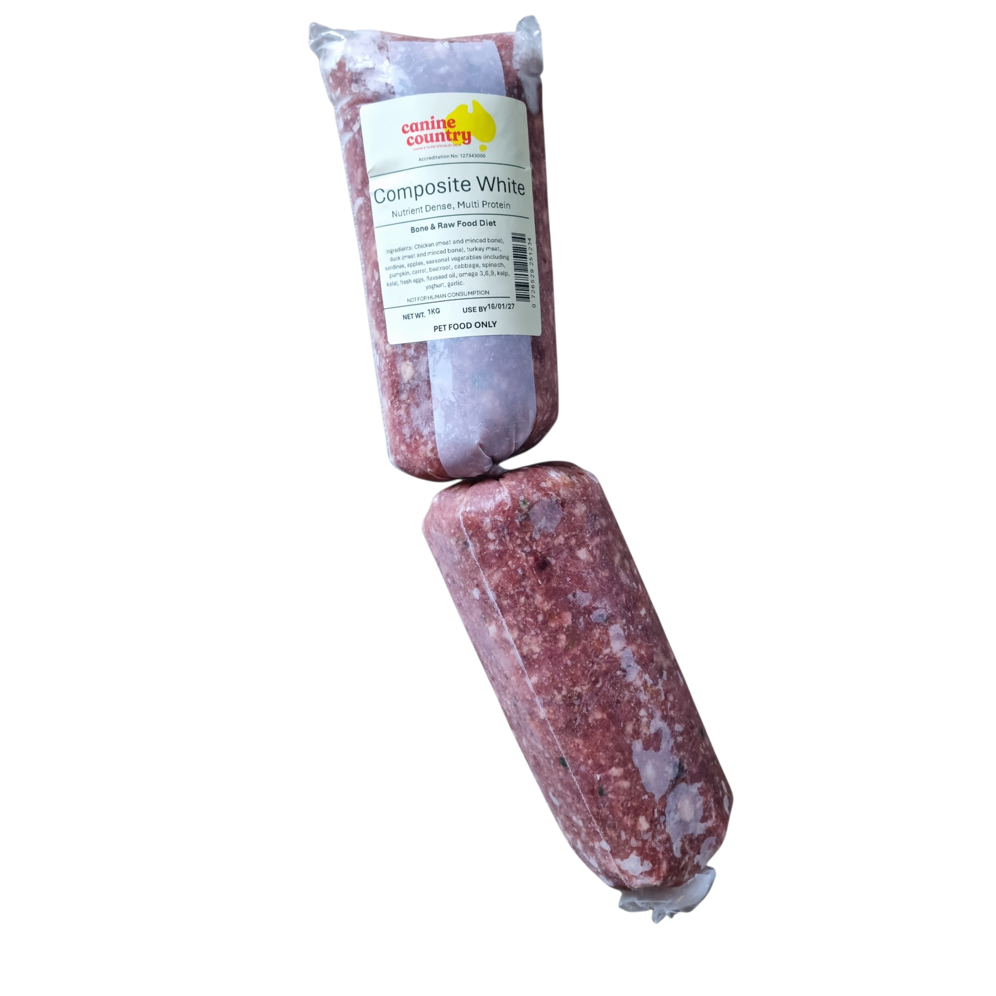 Composite White BARF 1kg Roll - Canine Country