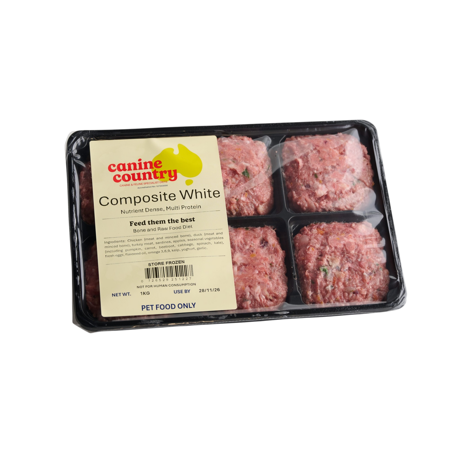Composite White BARF 1kg Portion Tray - Canine Country
