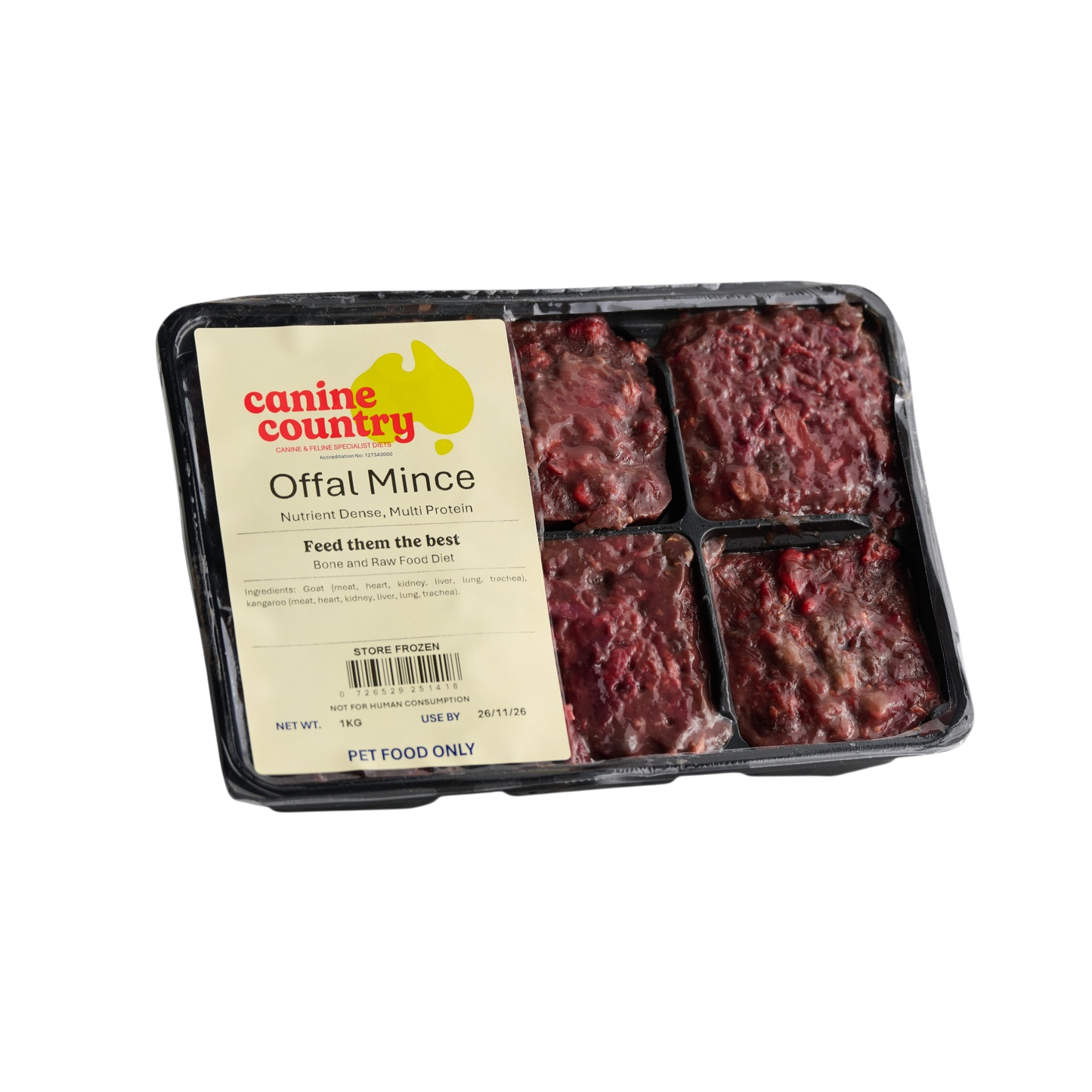 Offal Mince Portion Tray 1kg - Canine Country