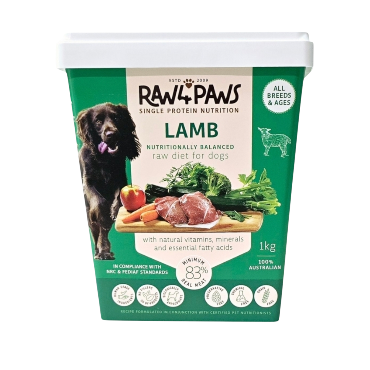 1kg Lamb Tub - Raw 4 Paws