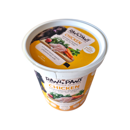 ** TEMPORARY SIZE 900g Chicken Tub - Raw 4 Paws