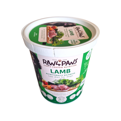 ** TEMPORARY SIZE 900g Lamb Tub - Raw 4 Paws