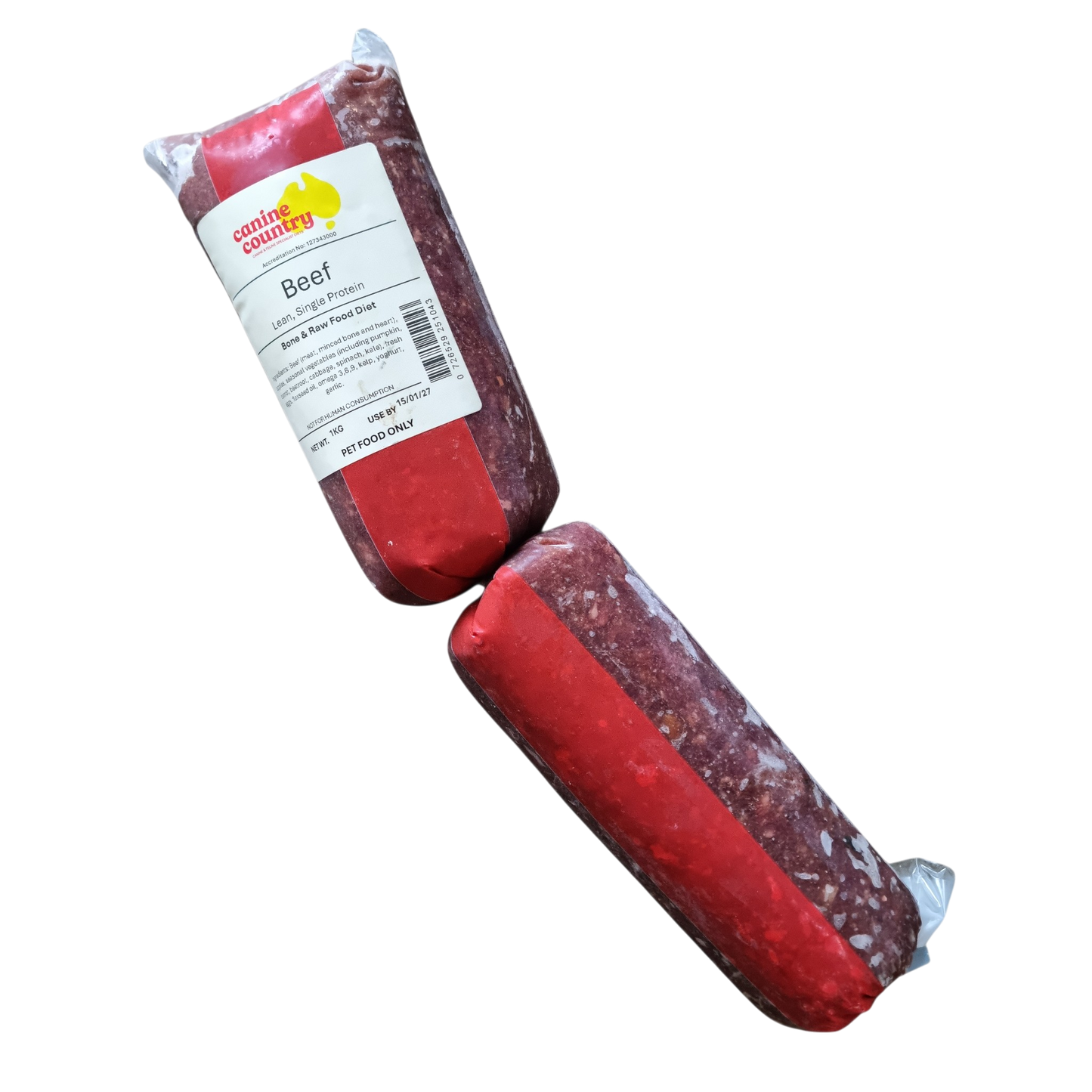 Beef BARF 1kg Roll - Canine Country