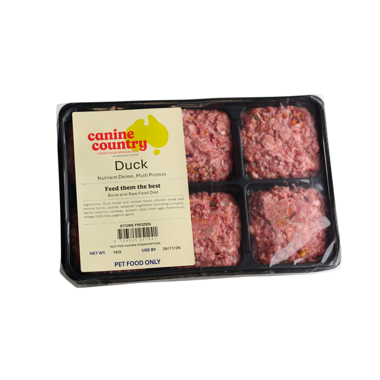 Duck BARF 1kg Portion Tray - Canine Country