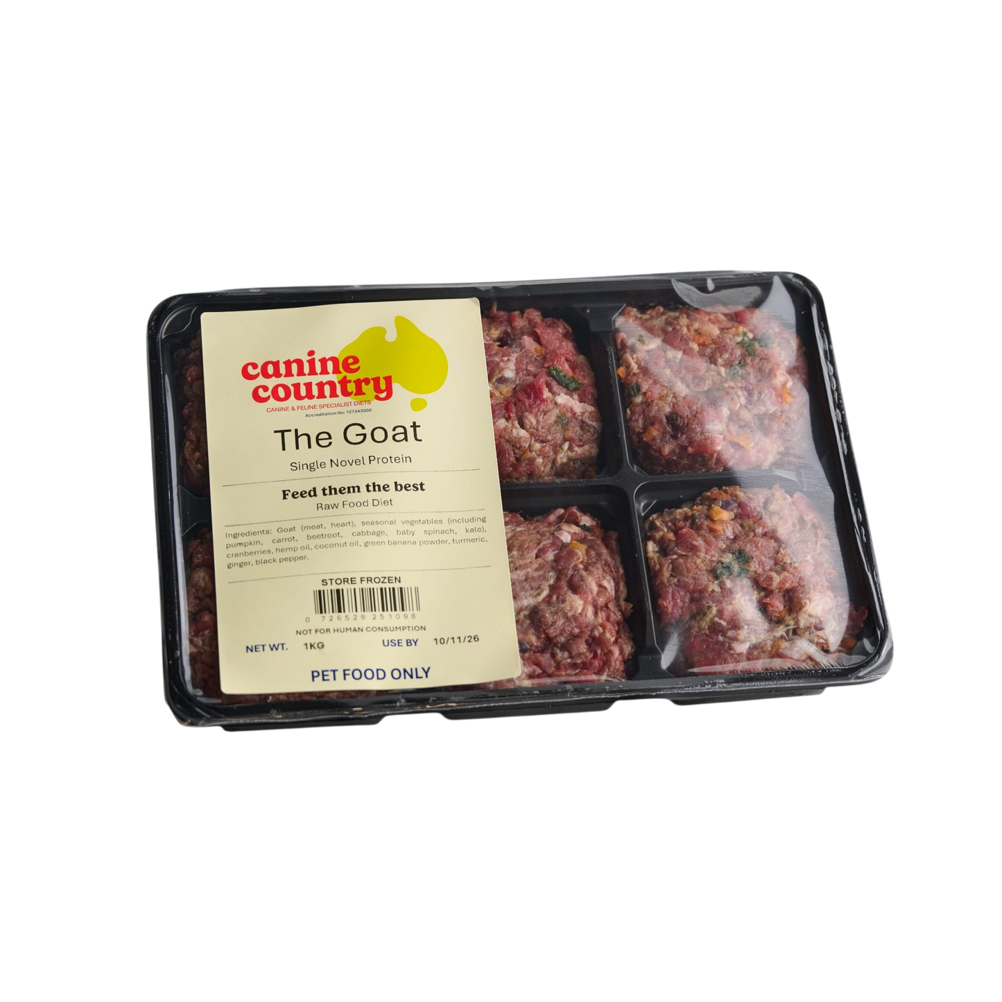 Goat BARF 1kg Portion Tray - Canine Country