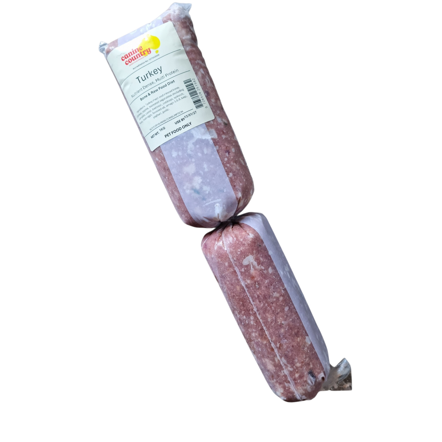 Turkey BARF 1kg Roll - Canine Country