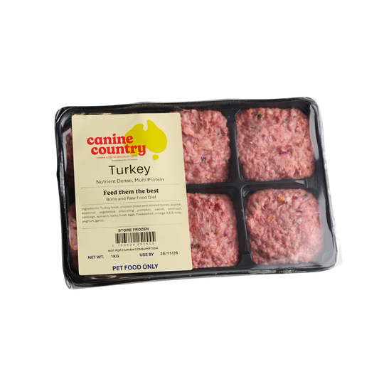 Turkey BARF 1kg Portion Tray - Canine Country