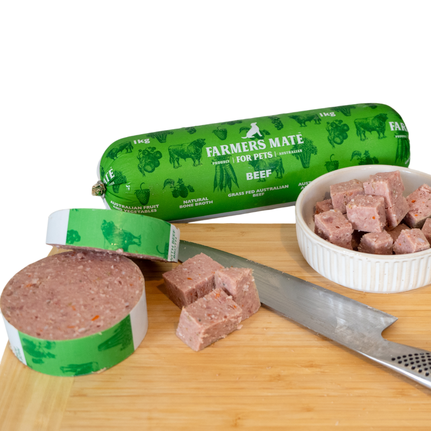 2kg Beef Roll - Farmer's Mate for Pets