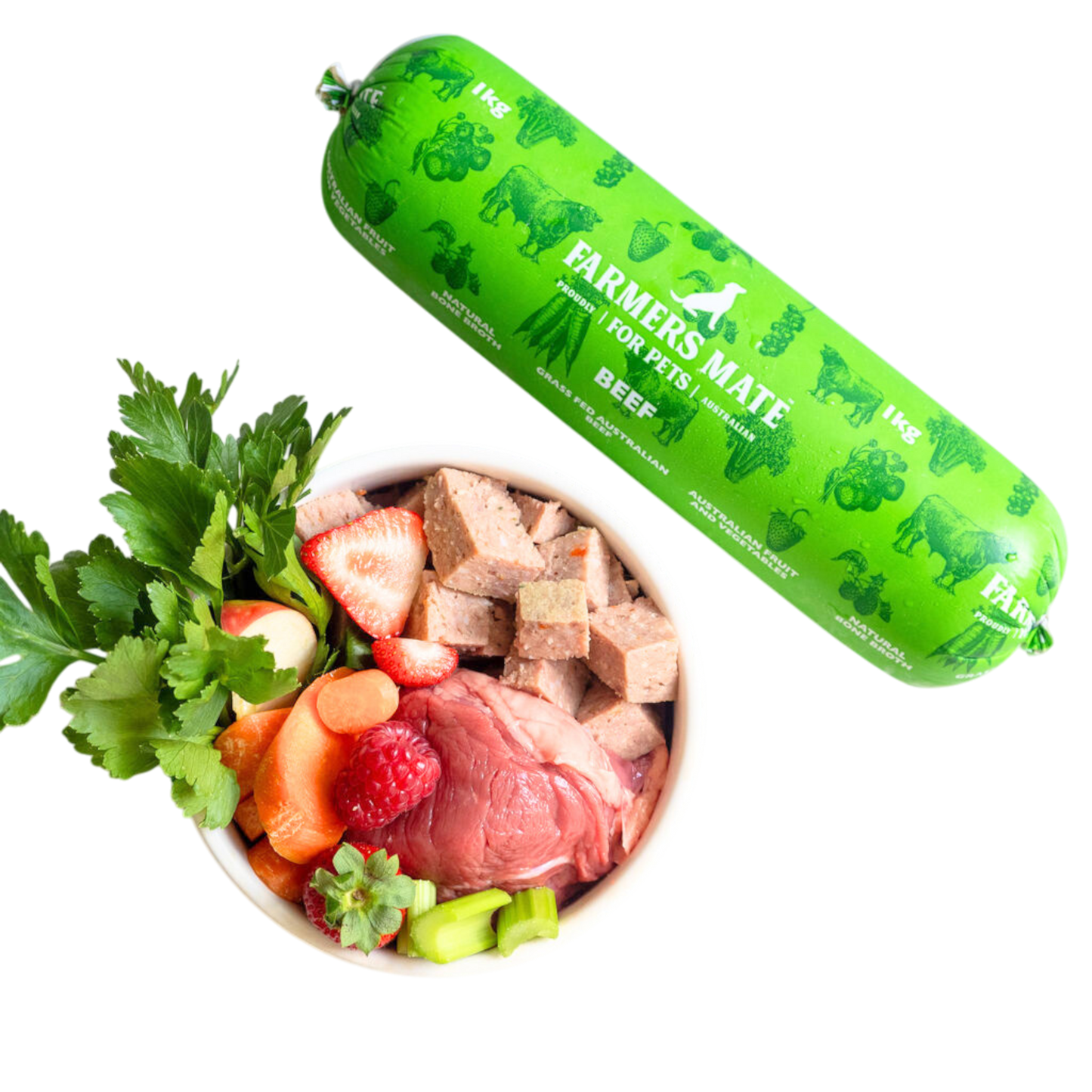 2kg Beef Roll - Farmer's Mate for Pets