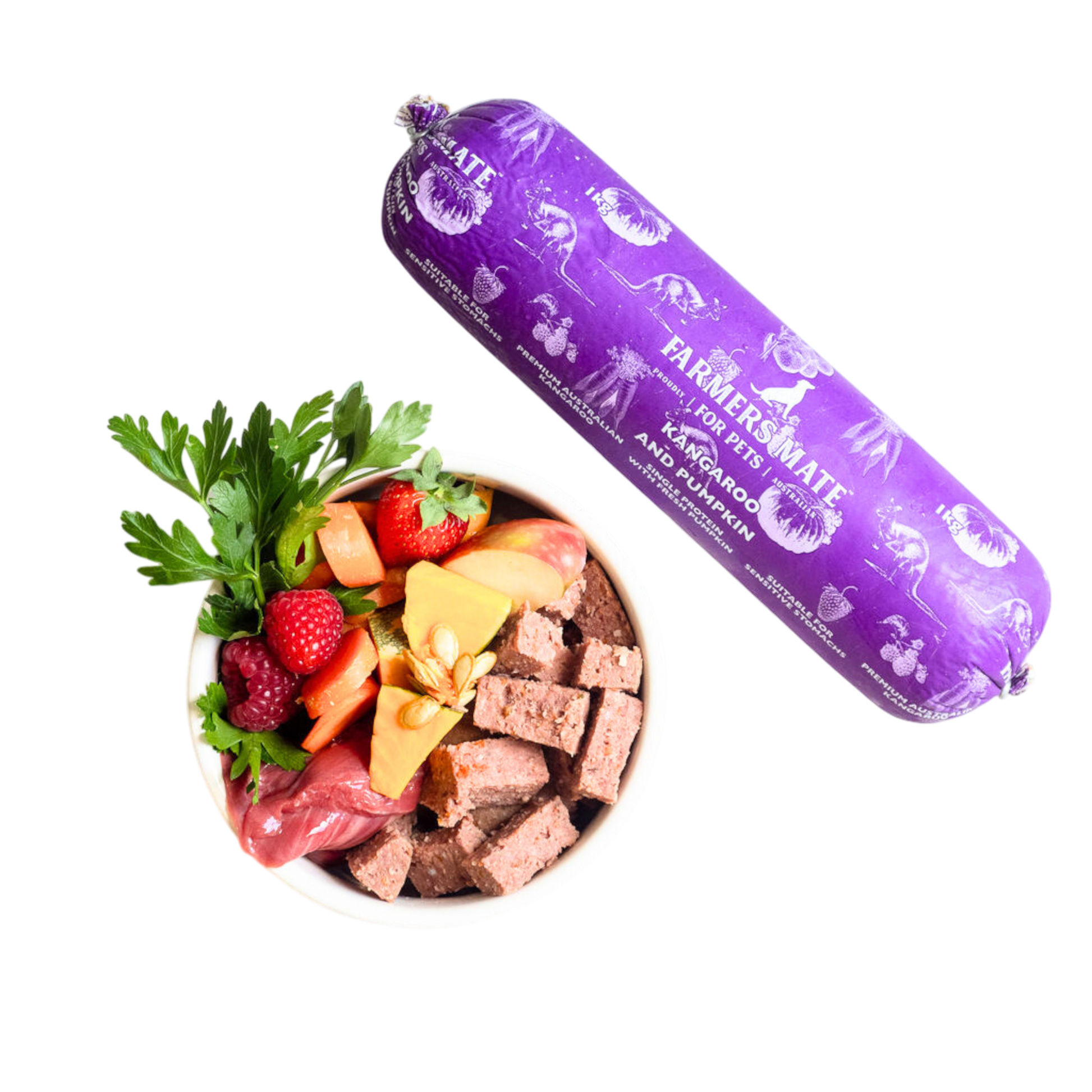 Farmer's Mate for Pets Kangaroo Roll - purple packaging