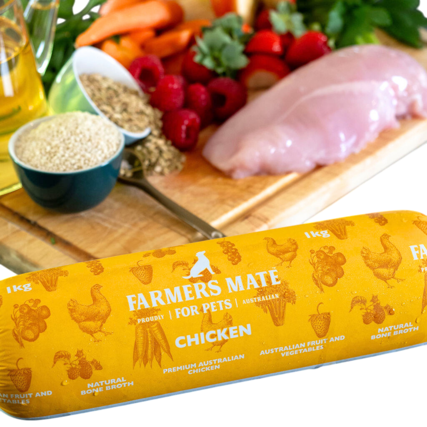 1kg Chicken Roll - Farmer's Mate for Pets
