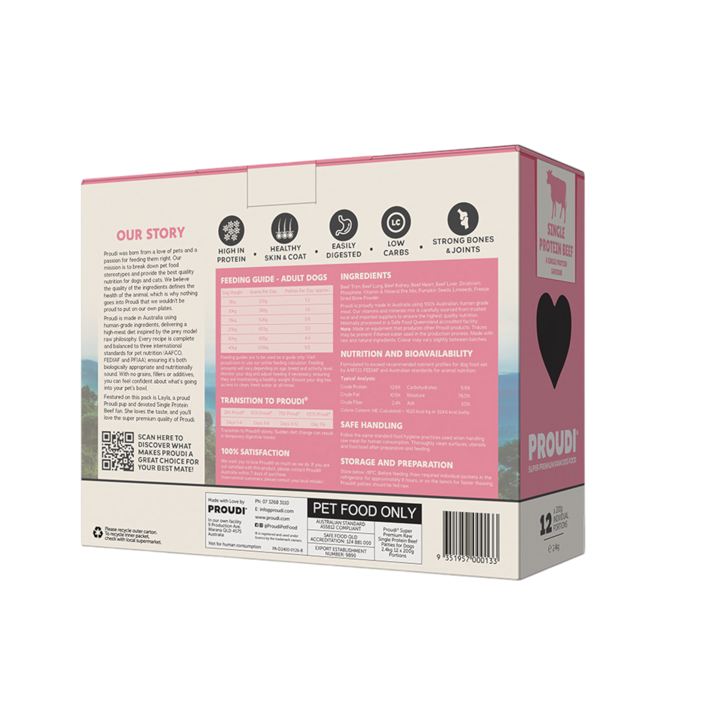 Proudi Beef Single Protein 2.4kg