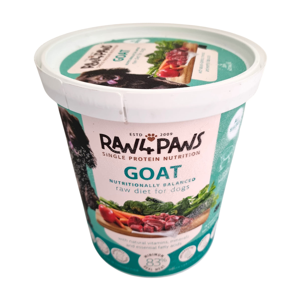** TEMPORARY SIZE 900g Goat Tub - Raw 4 Paws