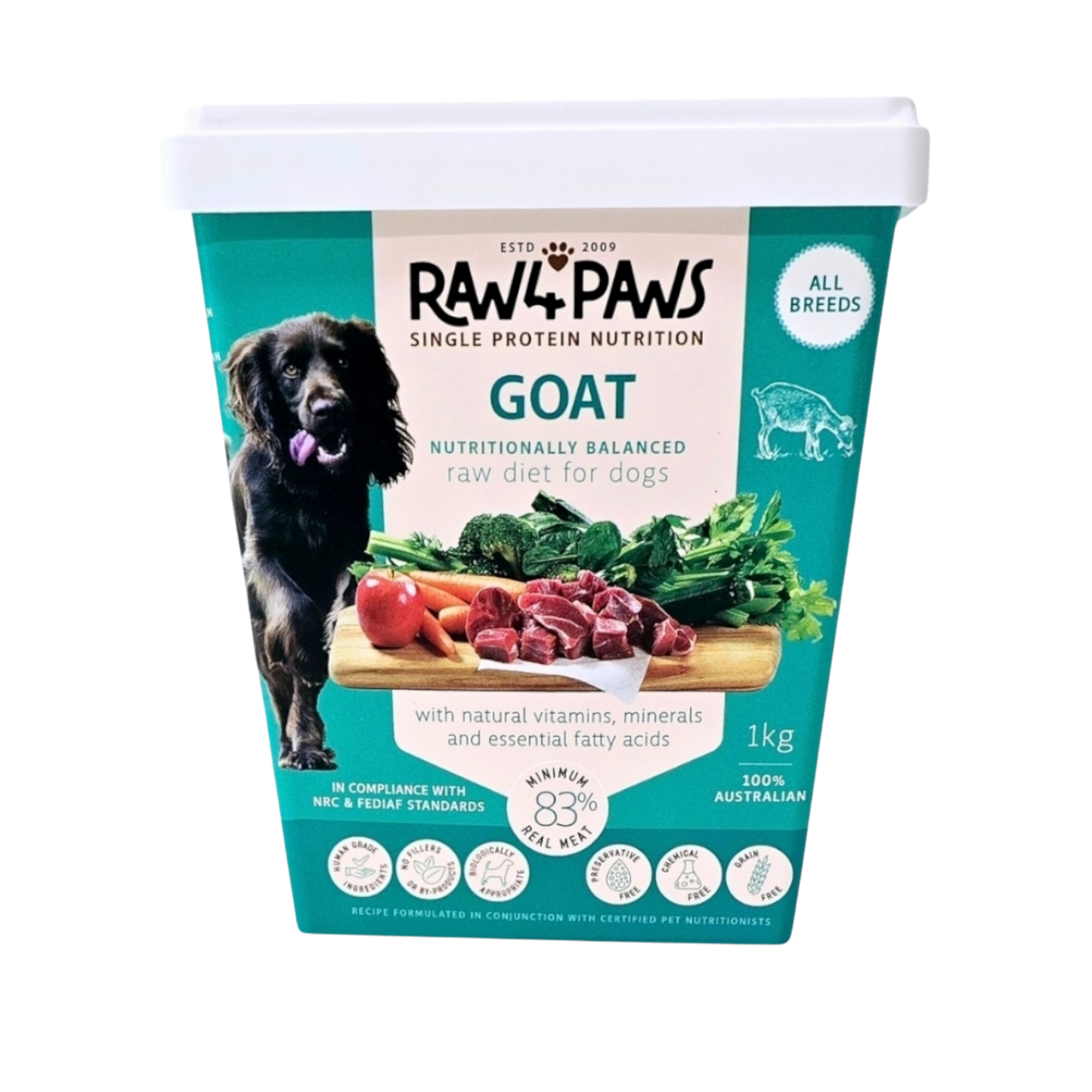 1kg Goat Tub - Raw 4 Paws