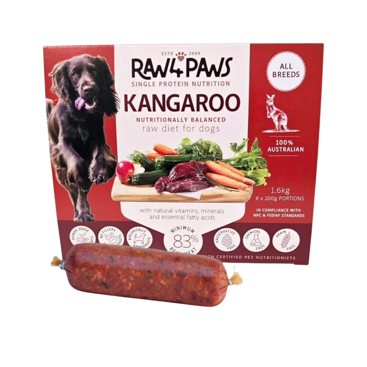 Kangaroo Portions 1.6kg - Raw 4 Paws