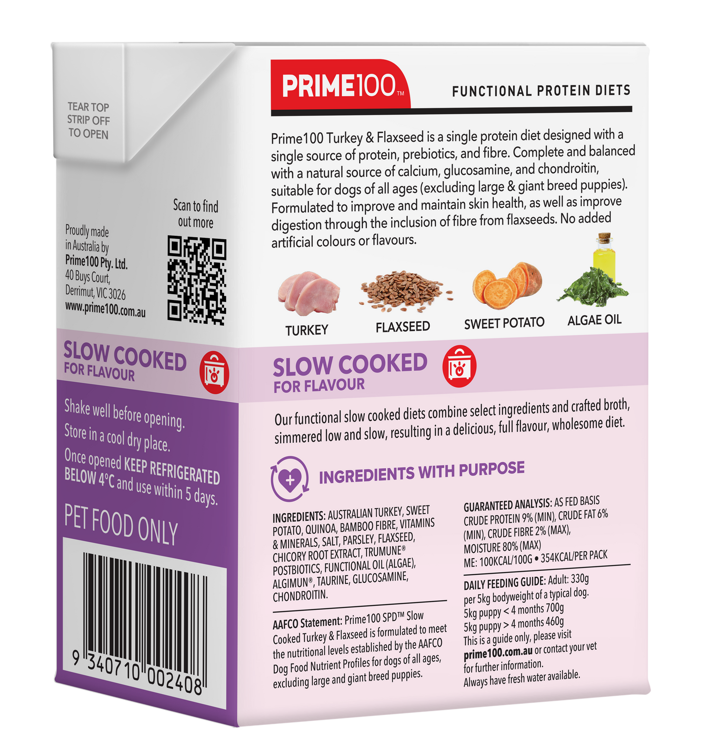 Turkey & Flaxseed - Prime 100 SPD Slow Cooked