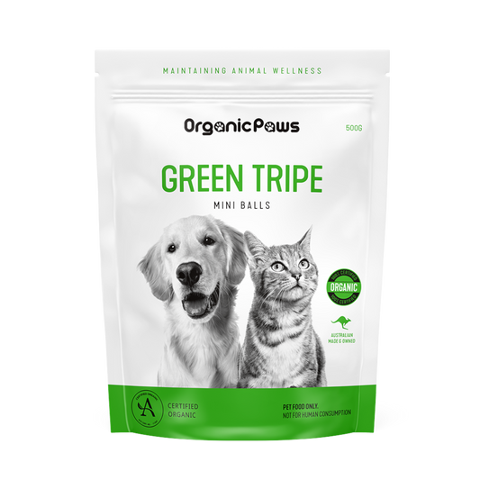 Organic Paws Green Tripe Balls 500g
